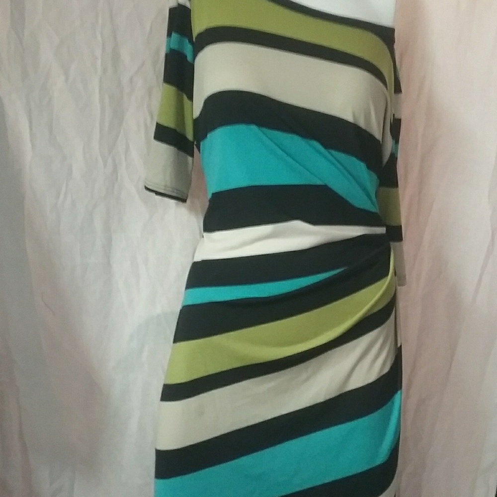 Striped Wrap Dress Petite - Picture 2 of 4